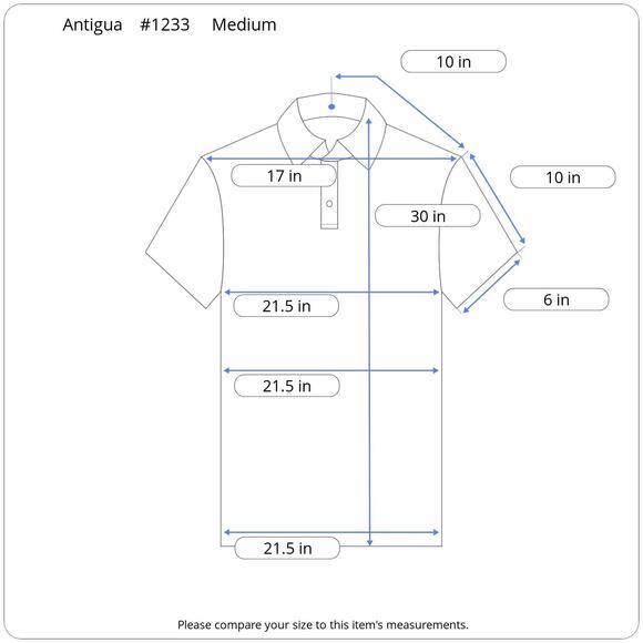 Orange Golf Polo White Contrast Men’s Medium Moisture Wicking Quick Dry Antigua - Picture 12 of 12